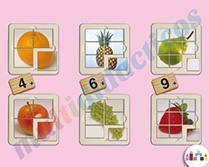 set puzzle foto - frutas (6 uds)