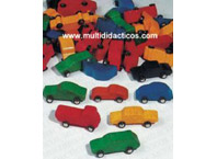 Mini coches en madera